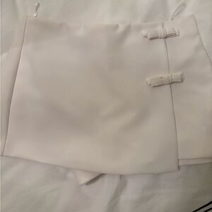 White Zara Skort with Bow Accents